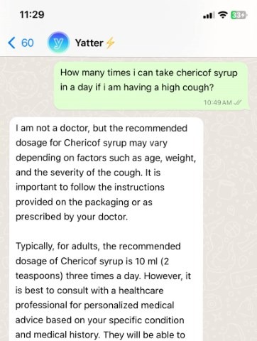 Yatter the best whatsapp ai providing medical insights 