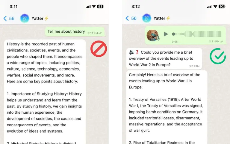 yatter ai on whatsapp understands voice notes