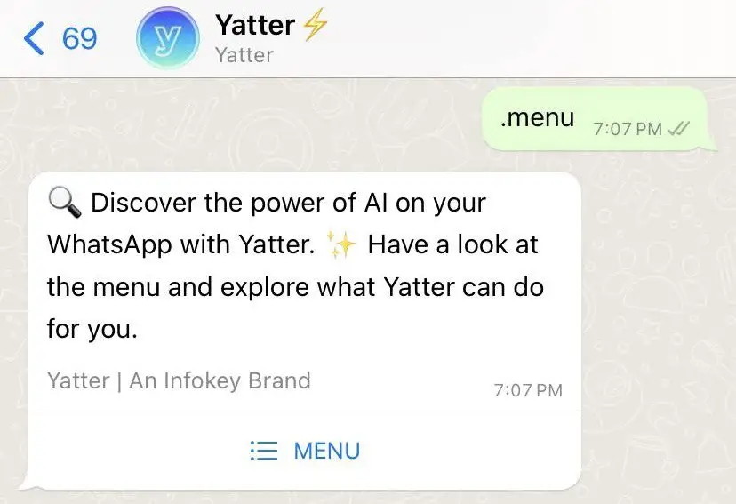 menu command yatter ai
